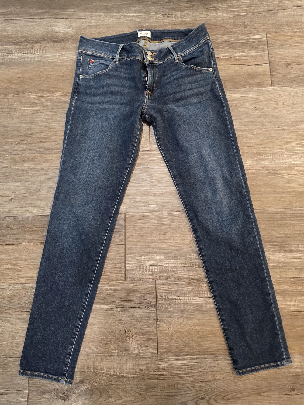 Hudson Collin Midrise Skinny Jeans in Blue Waist 29
